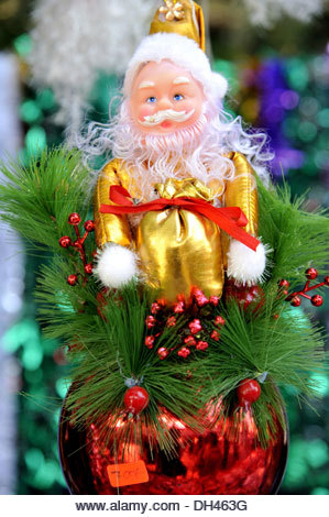 Santa Claus Figurine Christmas festival Mumbai Maharashtra India - Stock Image