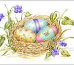 Easter Painted Eggs In Nest card