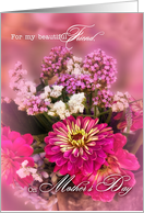 for Friend on Mother‡s Day Feminine Pink Floral Bouquet card