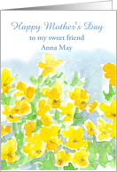 Happy Mother‡s Day Custom Name Card Yellow Pansies Watercolor card