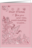 FRIEND on Mother‡s Day Pink Paisley card