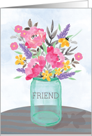 Friend Mother‡s Day Jar Vase with Flowers card