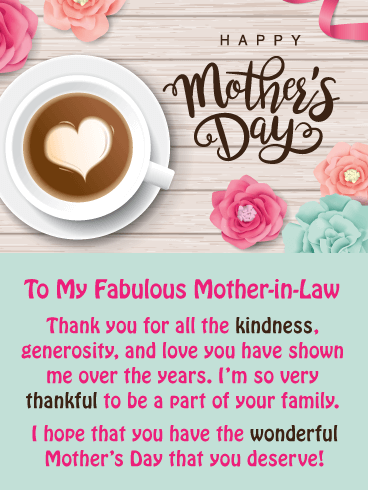 To My Fabulous Mother-in-law. Thank you for all the kindness, generosity, and love you have shown me over the years. I’m so very thankful to be a part of your family. I hope that you have the wonderful Mother’s Day that you deserve!