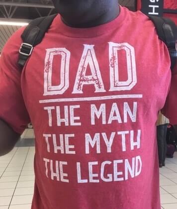Photo of man wearing t-shirt that says: 
