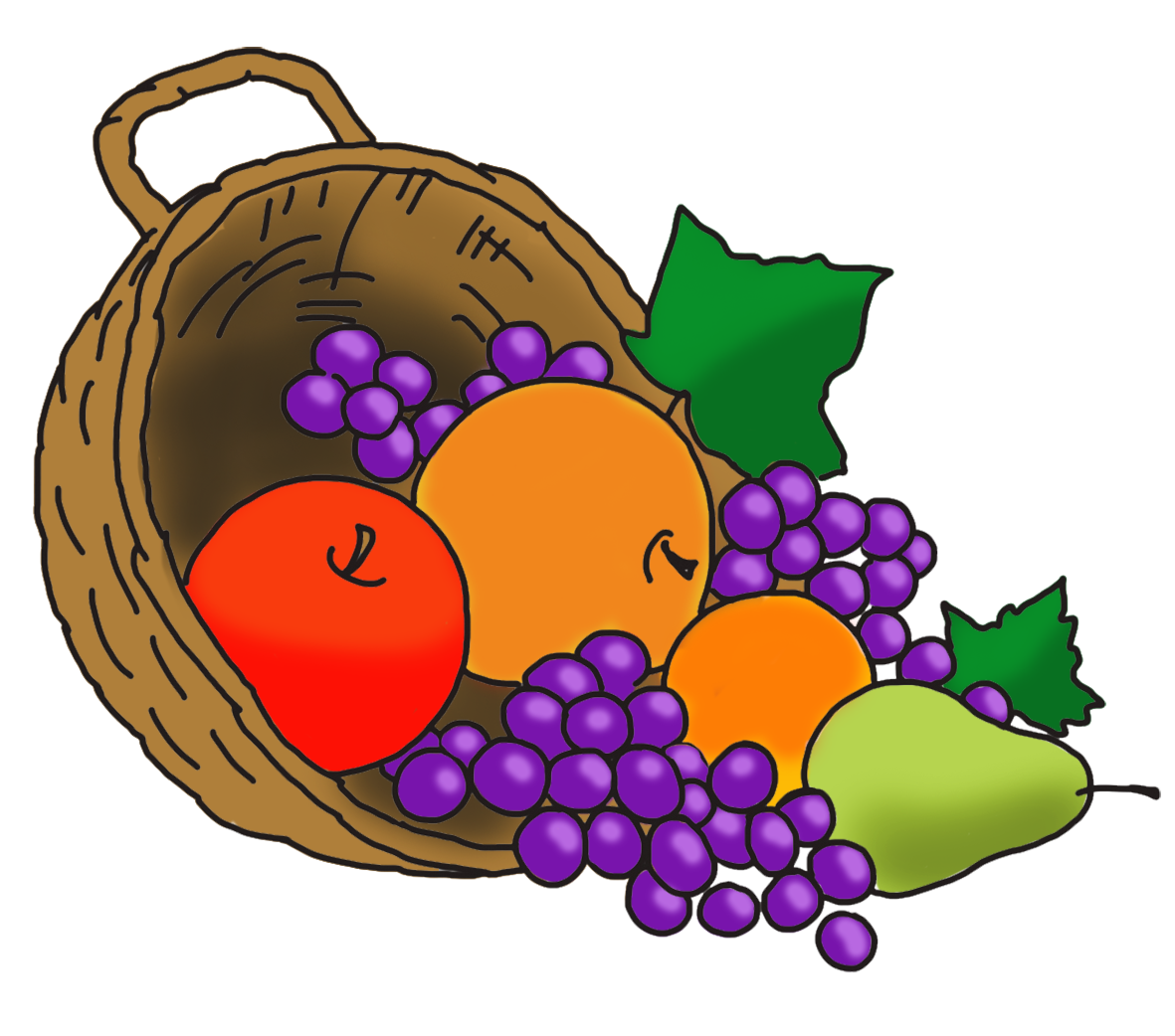 thanksgiving cornucopia with fruits