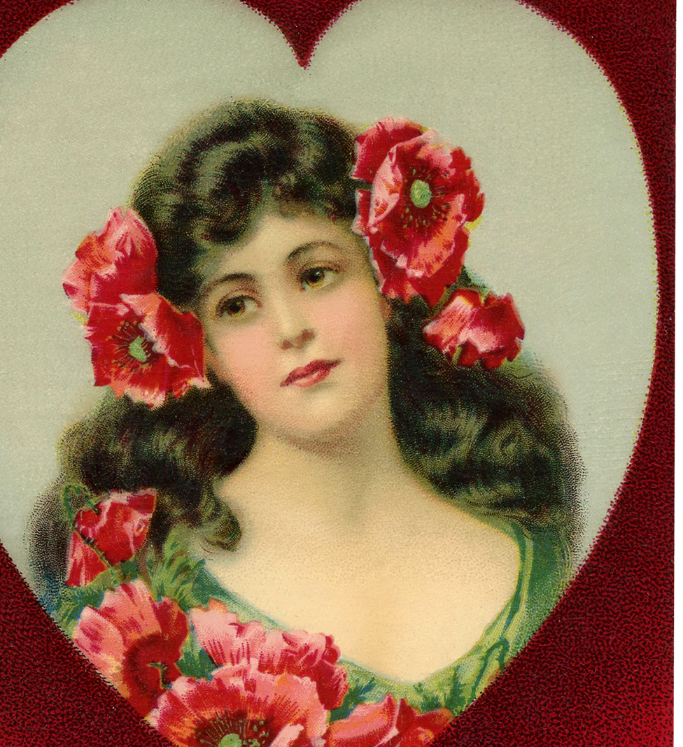 6 Vintage Valentine Lady Images!