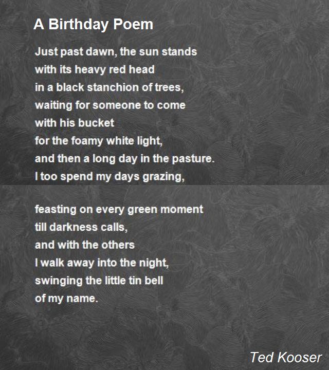 Birthday Poems - Poems For Birthday Poems