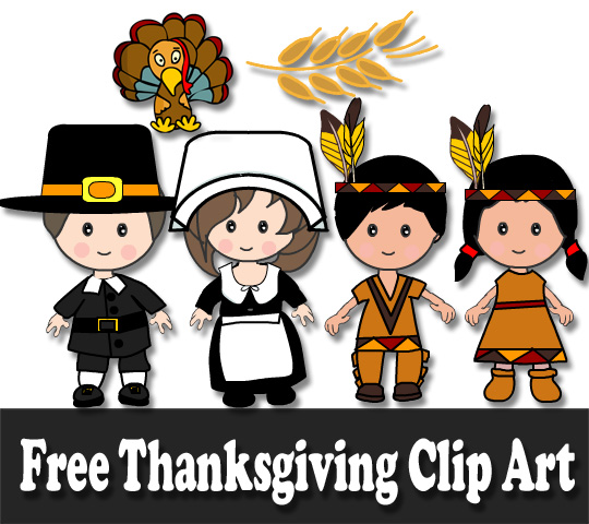 Free Thanksgiving Pilgrims And Native American S Clip Art World Celebrat Daily Celebrations