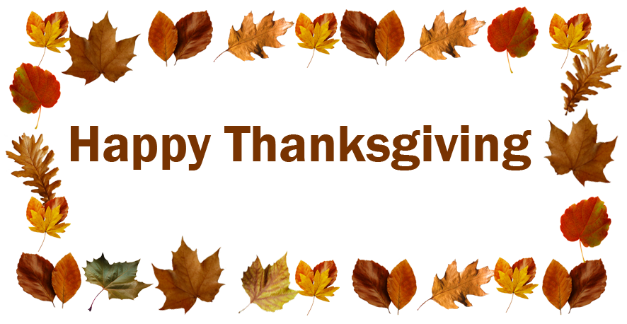 Happy Thanksgiving greeting with leaves