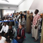 Worshippers gather for the Eid al-Adha prayers at Green Lane Masjid in Small Heath, Birmingham