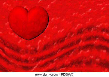 3D illustration. Valentines background red heart - Stock Image