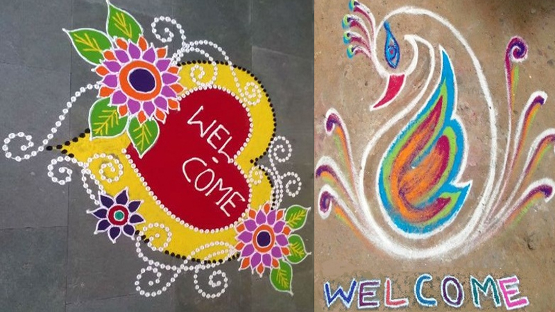 9 Perfect Welcome Rangoli Designs for Special Wishing