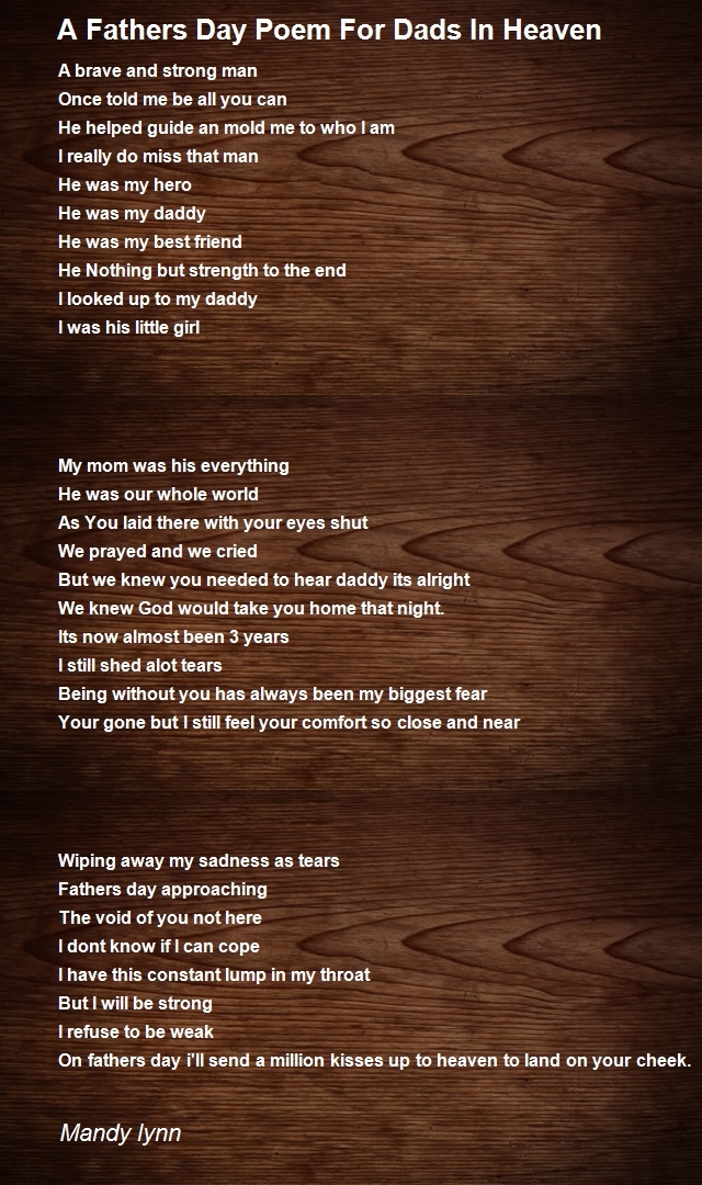 A Fathers Day Poem For Dads In Heaven Poem by Mandy lynn