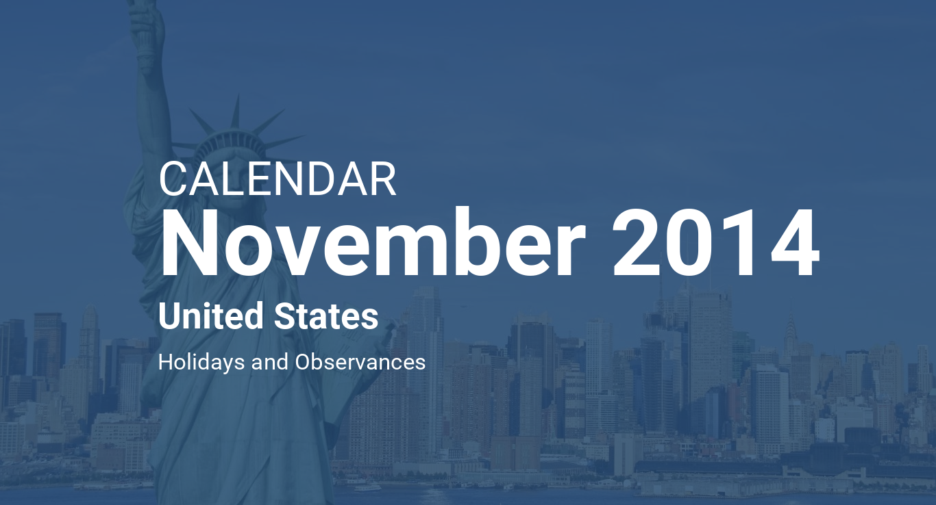 November 2014 Calendar – United States