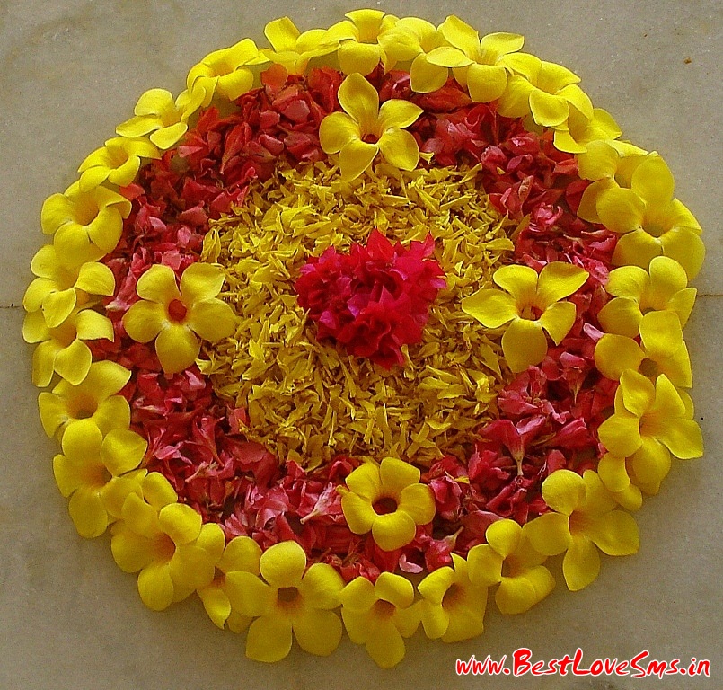 Rangoli Designs with Flowers Beautiful Simple & Easy HD Images