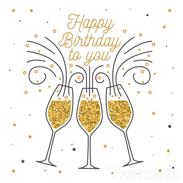 happy birthday images champagne 600x600