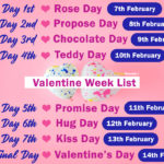 Valentine Week Days 2021 with Dates