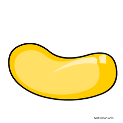 Yellow jelly bean, free Easter clip art