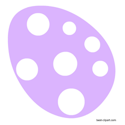 Purple Easter egg with white polka dots clip art