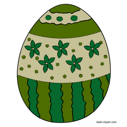 Green decorated Easter egg