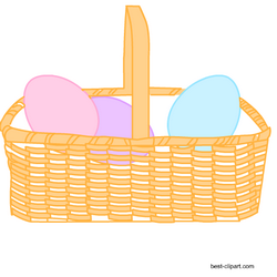 Basket full of Easter eggs, free PNG image
