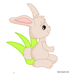Cute Easter bunny, free clip art