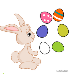 Free Clipart of Easter bunny juggling Easter eggs
