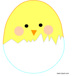 Easter chick hatching from egg clip art