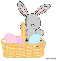 Easter bunny with basket full of Eggs