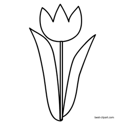 Black and white tulip clip art