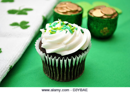 St. Patty's Day Cupcake - Stock Image