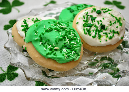 Delicious Cookies for a ST Patty's Day Celebration - Stock Image