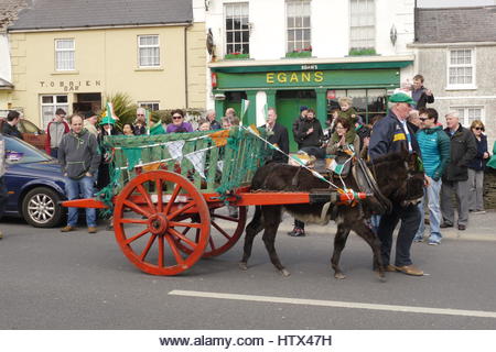traditional St Patrick's day parade in Ireland. - Stock Image