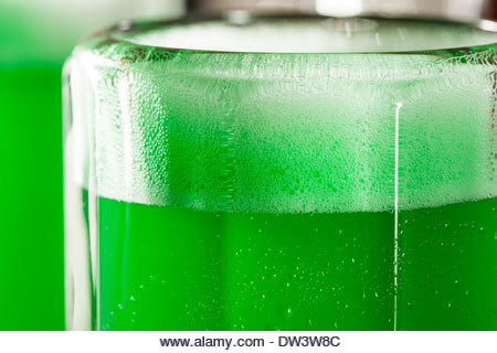 Green Beer in a Mug for St. Patrick's Day Celebration - Stock Image