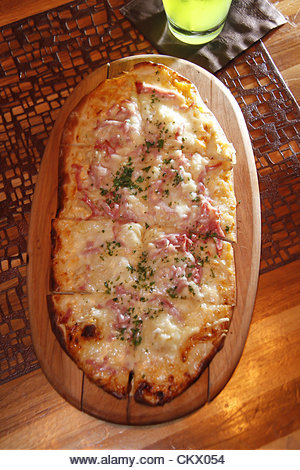 March 12, 2012 - New York, NY, U.S. - Reuben Flatbread for St. Patty's Day at RLounge at the Renaissance Hotel - Stock Image