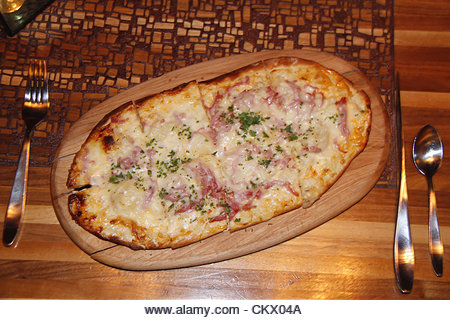 March 12, 2012 - New York, NY, U.S. - Reuben Flatbread for St. Patty's Day at RLounge at the Renaissance Hotel - Stock Image