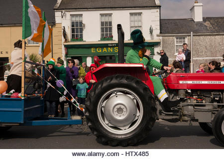 traditional St Patrick's day parade in Ireland. - Stock Image