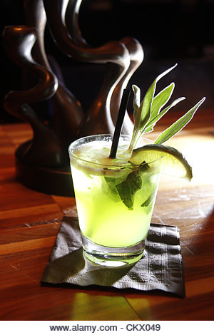 March 12, 2012 - Ny, NY, U.S. - The Green Lady St. Patty's day drink at RLounge at the Renaissance Hotel in - Stock Image