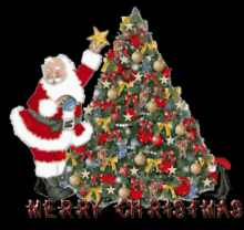 Santa Tree Merry Chirstmas GIF - Santa Tree Merry Chirstmas Holiday GIFs