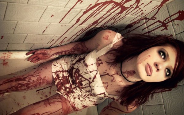 Dark Blood Horror Woman Gothic Emo Suicide Sadness Mood HD Wallpaper | Background Image