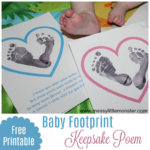 Baby footprint poem. A baby craft to treasure.