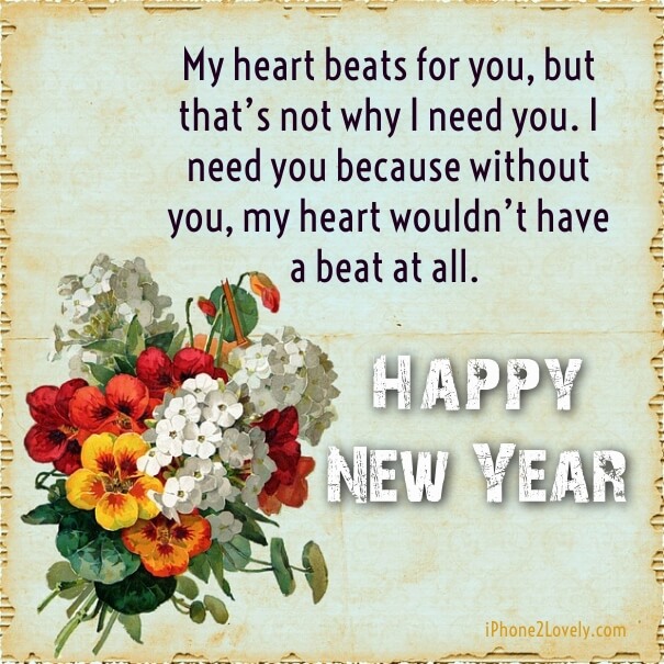 Real Romantic New Year 2019 Sayings Wishes Greeting Card