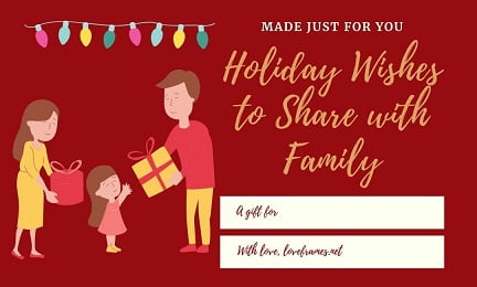 Holiday Wishes to Share with Family