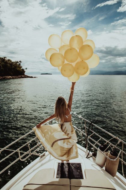 Daughter celebrating her birthday on a boat