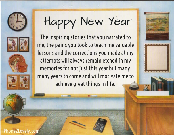 Happy New Year Wishes To Teacher