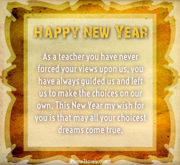New Year Messages For My Teacher