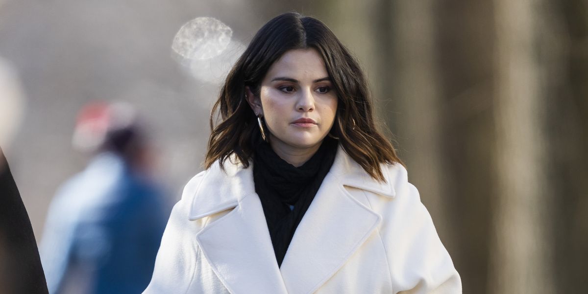 Selena Gomez Stuns Valentine's Day in White Wrap Coat